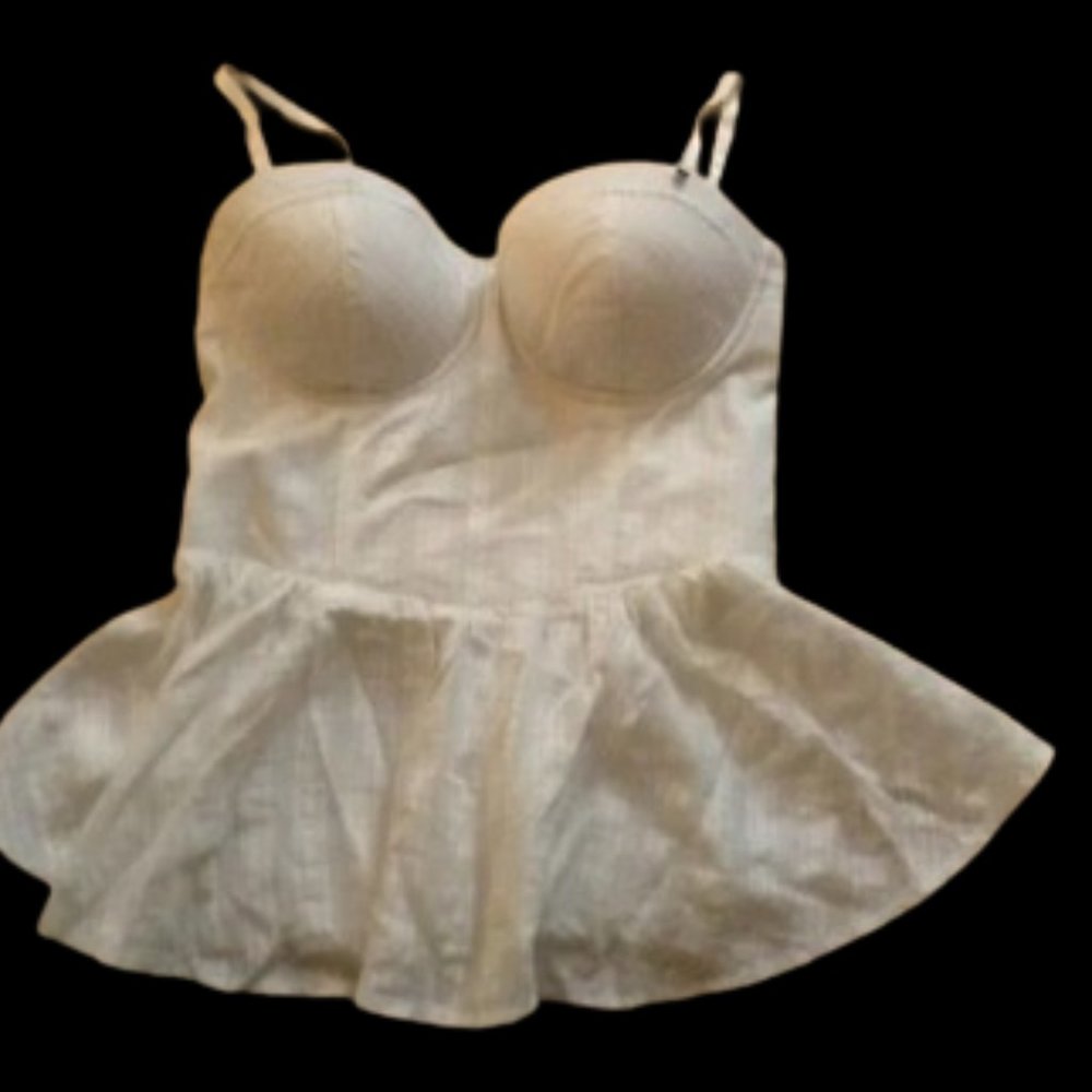 GUESS White Corset Bustier Top Size 8